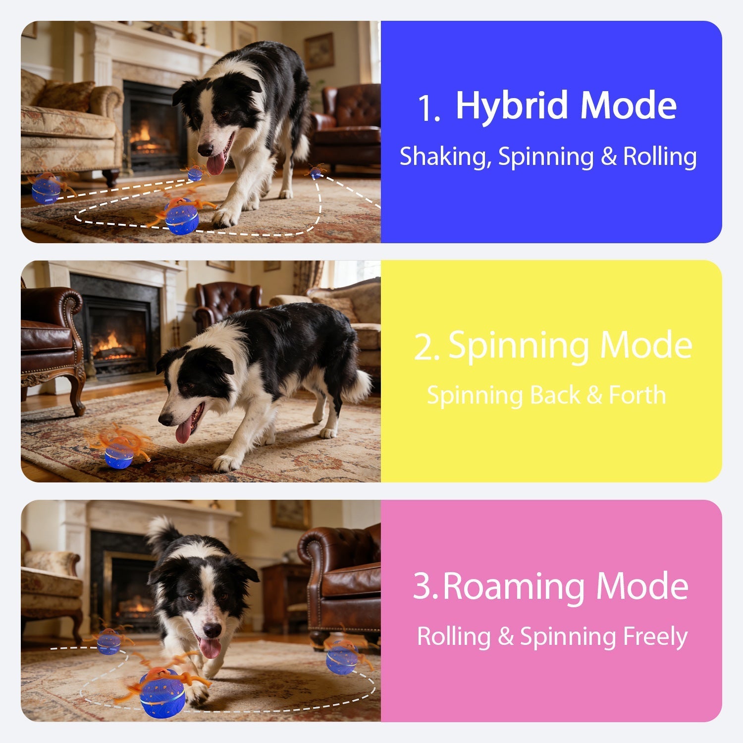 Smart Interactive Dog Ball Automatic Rolling Bouncing Pet Toy