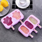3-in-1 Silicone Popsicle Ice Cream Molds With Sticks Purple