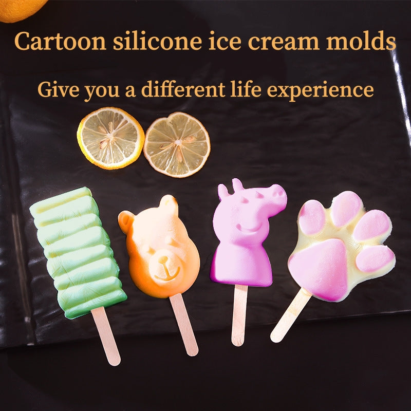 3-in-1 Silicone Popsicle Ice Cream Molds With Sticks Purple