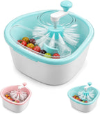Hand Crank Fruit Vegetable Spinner Cleaner with Drain Basket & Brush