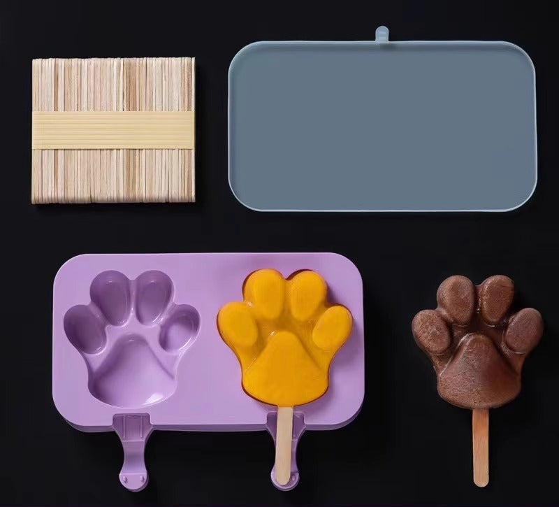 3-in-1 Silicone Popsicle Ice Cream Molds With Sticks Purple