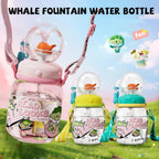 300ml Kids Whale Squirt Leakproof Straw Sippy Cup With Strap