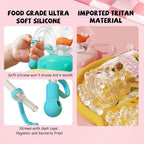 300ml Kids Whale Squirt Leakproof Straw Sippy Cup With Strap