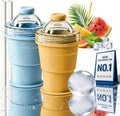 2-in-1 Foldable Silicone Ice Ball Cup with Straw & Lid