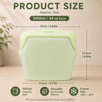 5 Pack 1000ml Reusable Silicone Food Storage Bags Leakproof Freezer Safe