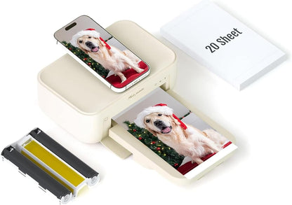 HPRT Photo Printer 4x6 with 20 Sheets&1ribbon AR Video Printing