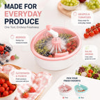 Hand Crank Fruit Vegetable Spinner Cleaner with Drain Basket & Brush