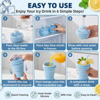 2-in-1 Foldable Silicone Ice Ball Cup with Straw & Lid