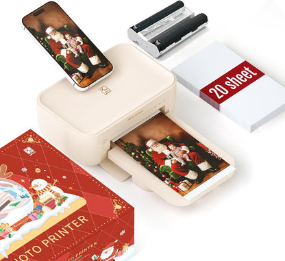 HPRT Photo Printer 4x6 with 20 Sheets&1ribbon AR Video Printing
