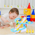 Electric Duck Climbing Stair Race Track Toy With Light & Music