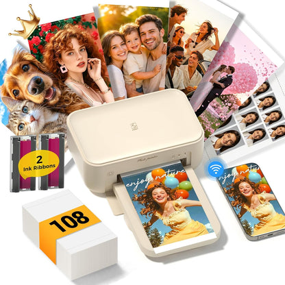 HPRT Photo Printer 4x6 with 20 Sheets&1ribbon AR Video Printing