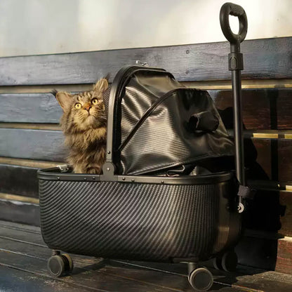 Mooqu Rolling Cat Carrier with Wheels