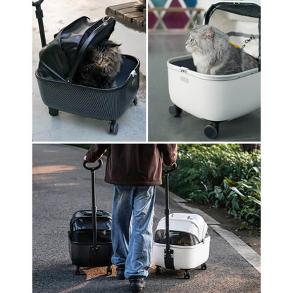 Mooqu Rolling Cat Carrier with Wheels
