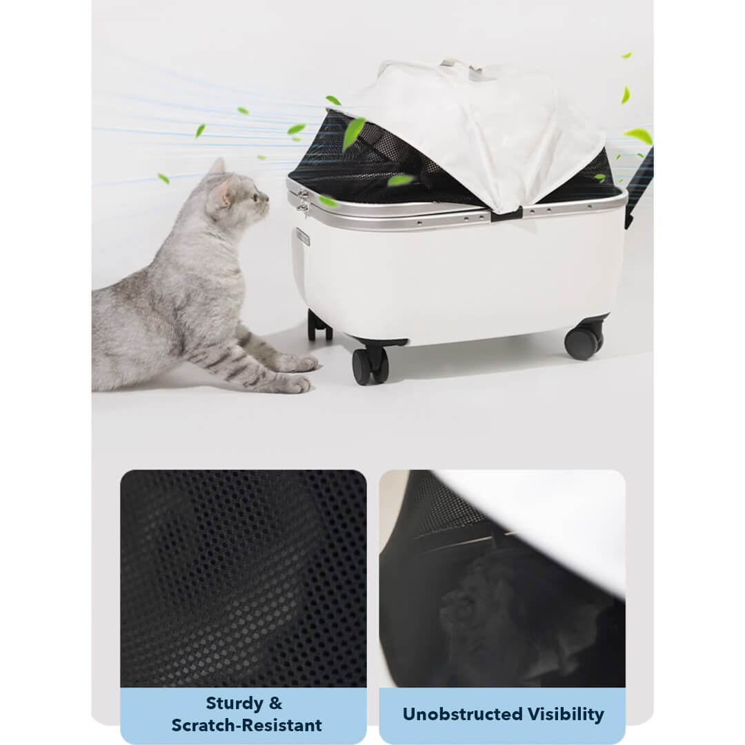 Mooqu Rolling Cat Carrier with Wheels