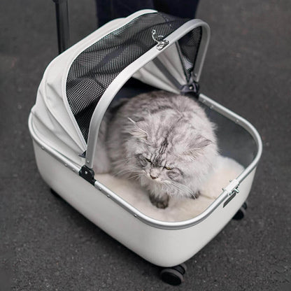 Mooqu Rolling Cat Carrier with Wheels