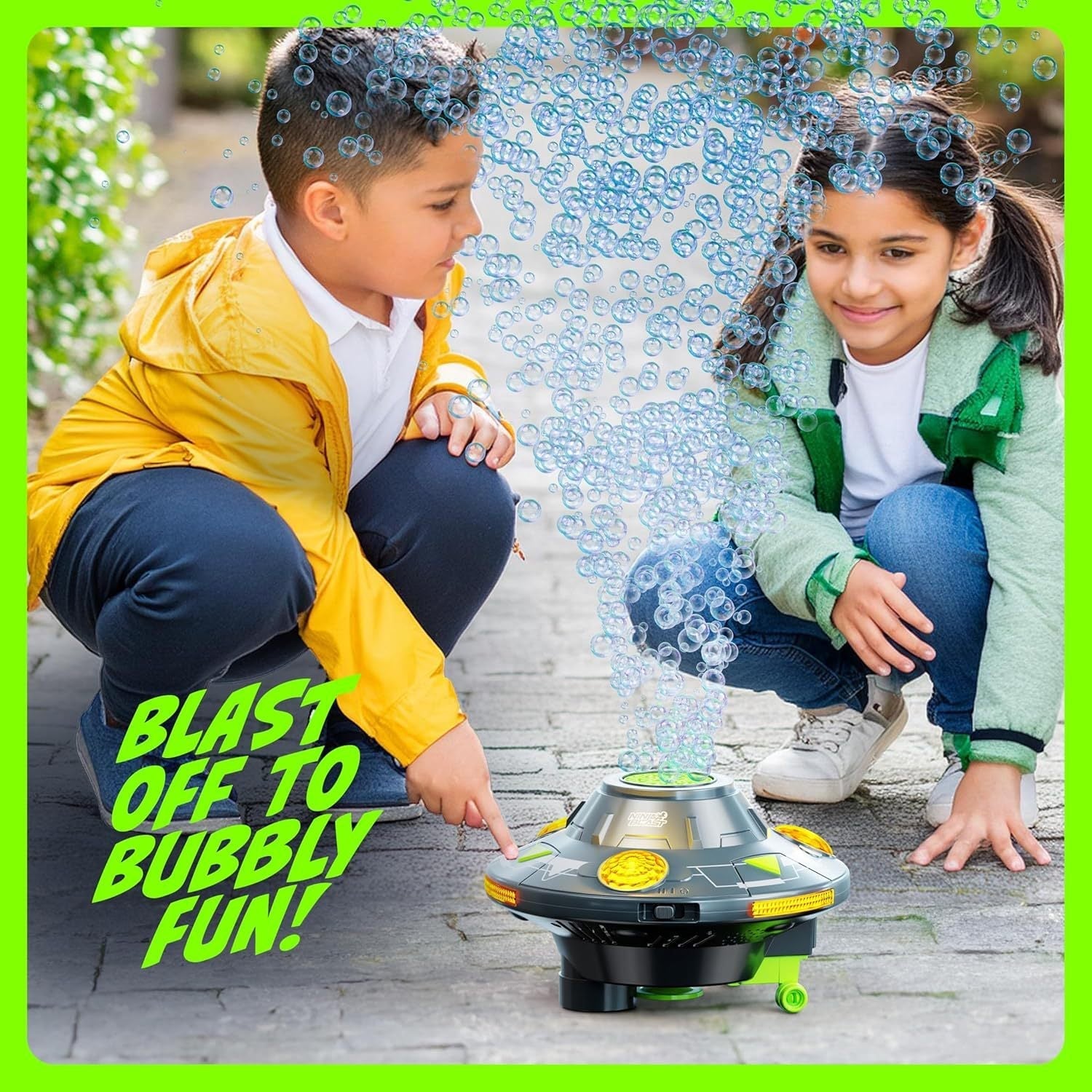 Automatic UFO Bubble Machine Lights Music Obstacle Avoidance